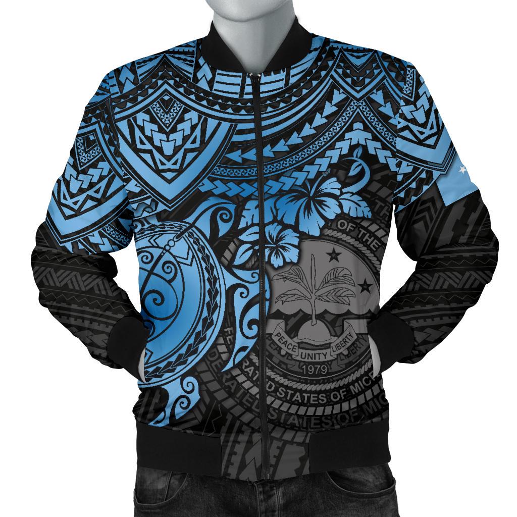 Federated States Of Micronesia Bomber Jacket (Men) - Blue Turtle Blue - Polynesian Pride