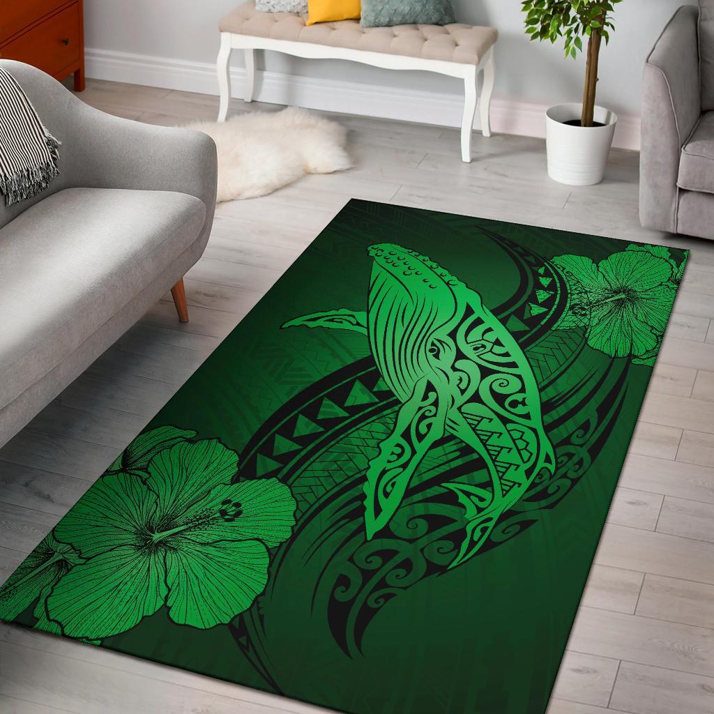 Hawaii Polynesia Whale Hibiscus - Green Green - Polynesian Pride