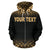 Tahiti Polynesian All Over Custom Zip up Hoodie Gold Fog - Polynesian Pride