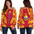 Kiribati Women's Off Shoulder Sweater - Polynesian Tattoo Flag White - Polynesian Pride