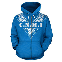 Northern Mariana Islands All Over Zip up Hoodie Polynesian Style - Polynesian Pride