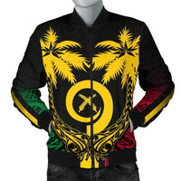 Vanuatu Coconut Men's Bomber Jacket Black - Polynesian Pride