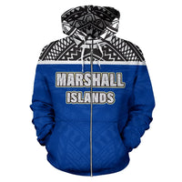 Marshall Islands All Over Zip up Hoodie Polynesian Hoodie Style - Polynesian Pride