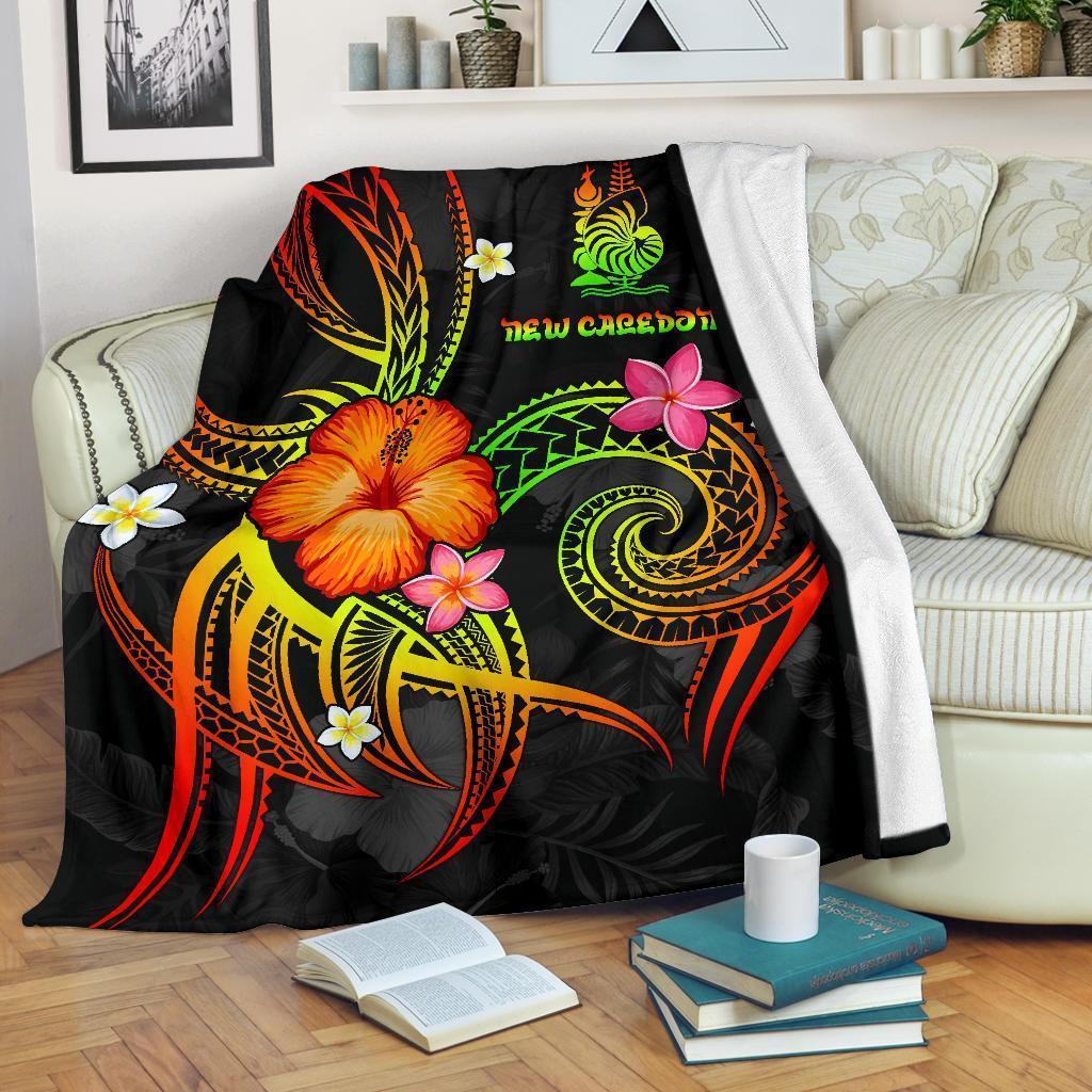 New Caledonia Polynesian Premium Blanket - Legend of New Caledonia (Reggae) White - Polynesian Pride