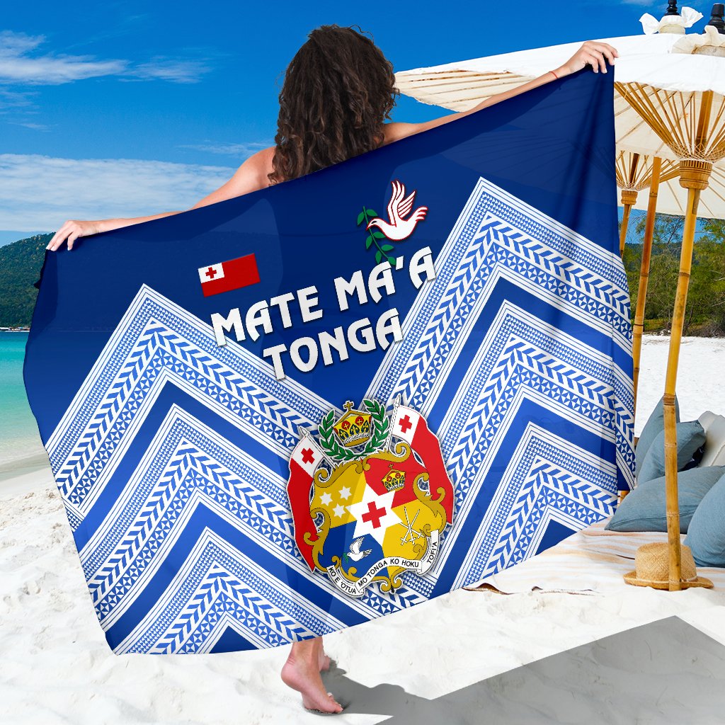 Mate Ma'a Tonga Rugby Sarong Polynesian Creative Style - Blue Sarong One Size Blue - Polynesian Pride