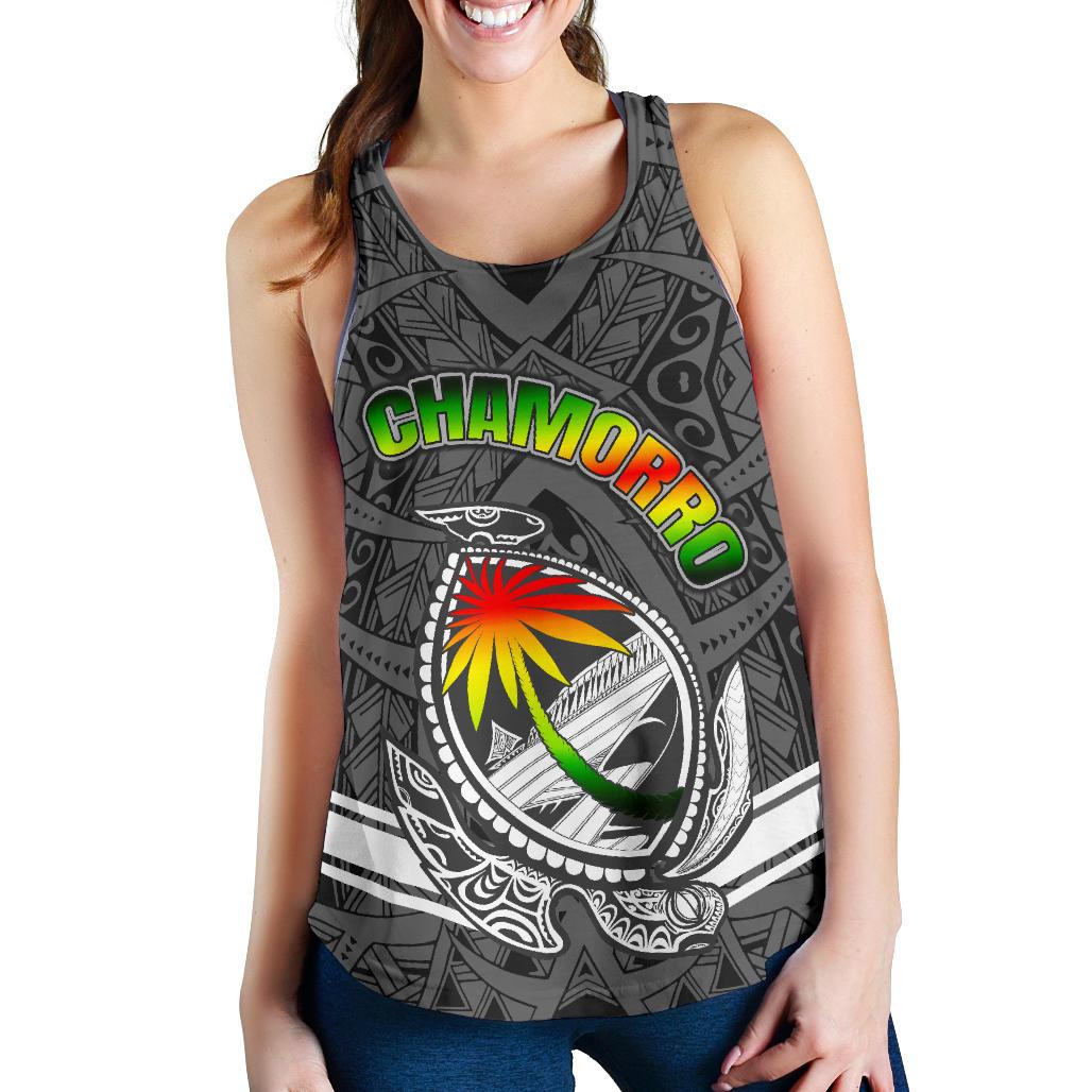 Guam Women's Racerback Tank - Turtle Guam Seal Chamorro - Polynesian Pride