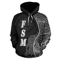 Federated States of Micronesian Polynesian Hoodie Coconut Tree Black - Polynesian Pride