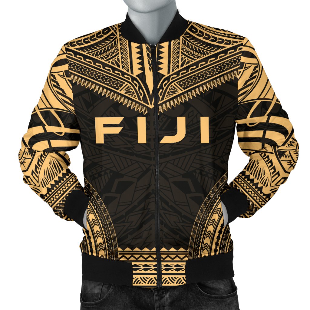 Fiji Polynesian Chief Men's Bomber Jacket - Gold Version Gold - Polynesian Pride