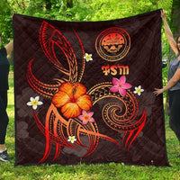 Federated States of Micronesia Polynesian Premium Quilt - Legend of FSM (Red) Red - Polynesian Pride