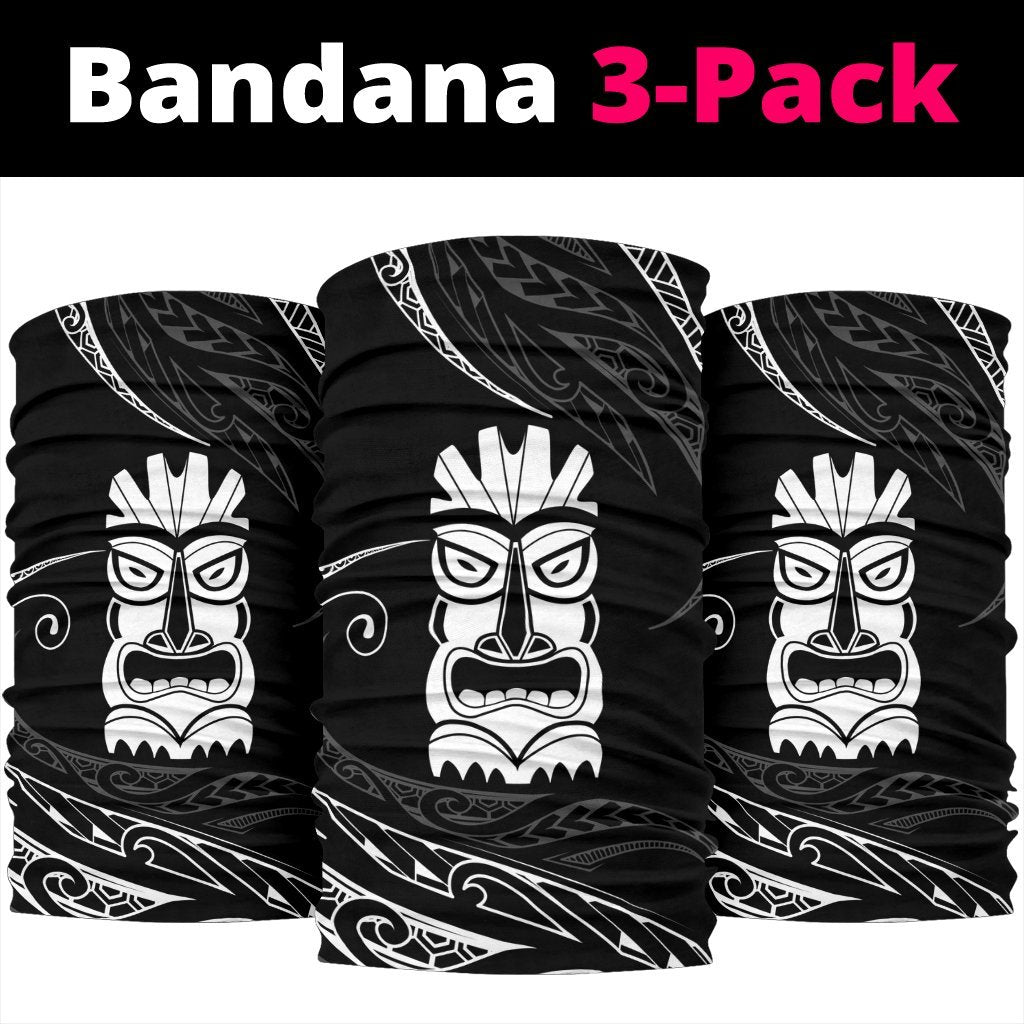 Hawaii Tiki Polynesian Bandana 3-Pack - White - Polynesian Pride