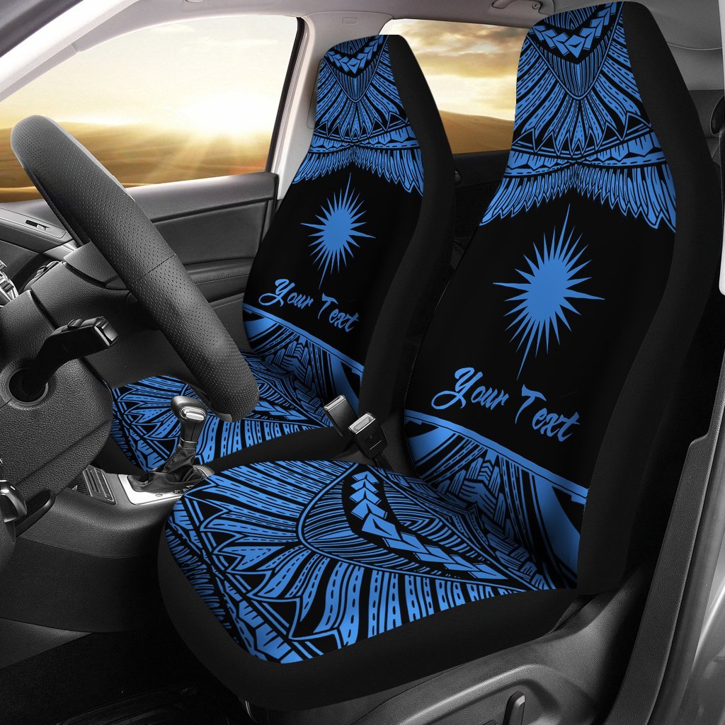 Marshall Islands Polynesian Custom Personalised Car Seat Covers - Pride Blue Version Universal Fit Blue - Polynesian Pride