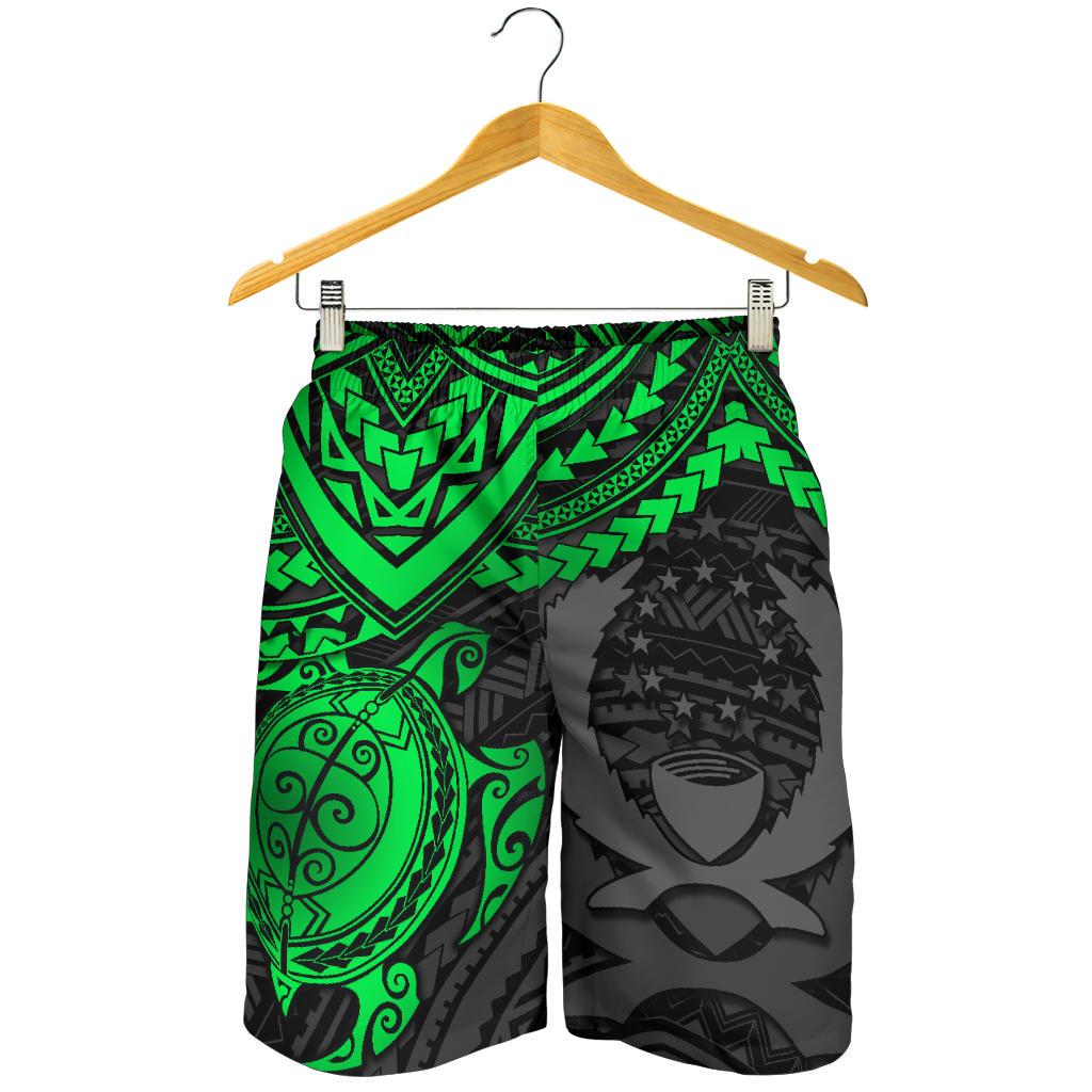 Pohnpei Polynesian Shorts (Men) - Polynesian Green Turtle GREEN - Polynesian Pride