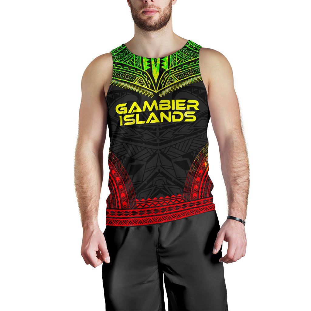 Gambier Islands Men's Tank Top - Polynesian Chief Reggae Version Reggae - Polynesian Pride
