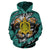 Honu Polynesian Turquoise Hawaii Turtle Hoodie - Polynesian Pride