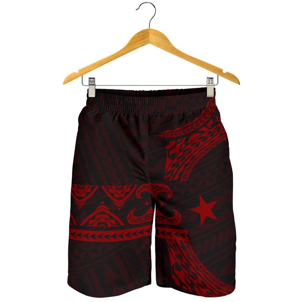 Federated States Of Micronesia Polynesian All Over Print Men's Short - Red Version Red - Black - Polynesian Pride