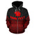 Pohnpei Polynesian Custom Zip up Hoodie Red Black Pride Map and Seal - Polynesian Pride