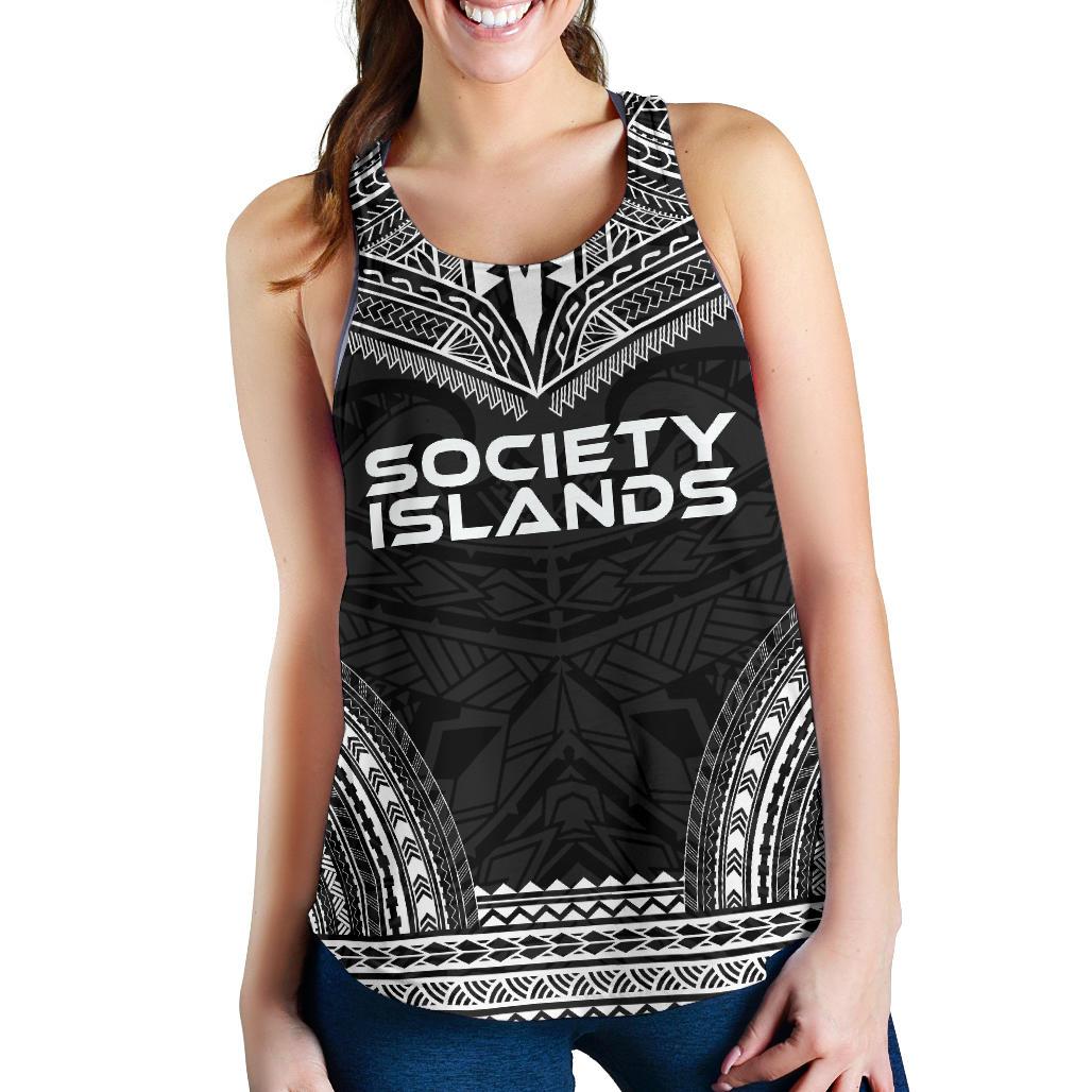Society Islands Women's Racerback Tank - Polynesian Chief Black Version Black - Polynesian Pride