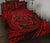 Hawaiian Kanaka Honu Hibiscus Tornando Red Polynesian Quilt Bed Set - Polynesian Pride