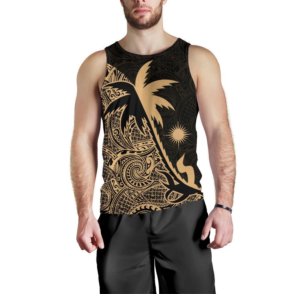 Marshall Islands Coconut Tree Men'S Tank Top Gold Gold - Polynesian Pride