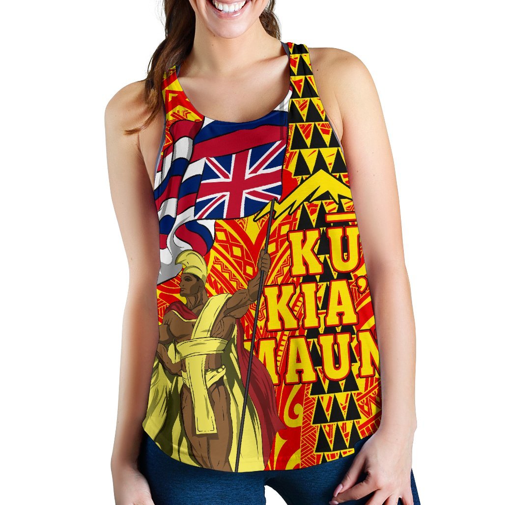 Hawaiian King Defend Mauna Kea Women's Racerback Tank - Polynesian Pride