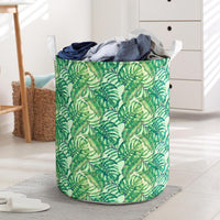 Tropical Leaves Jungle Monstera Leaf Hawaii Laundry Basket Laundry Basket One Size Black - Polynesian Pride