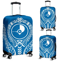Yap Luggage Cover - Micronesian Tribal Blue Blue - Polynesian Pride