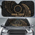Polynesian Cook Islands Custom Personalised Sun Shades - Gold Tribal Wave Auto Sun Shade Universal Fit Gold - Polynesian Pride