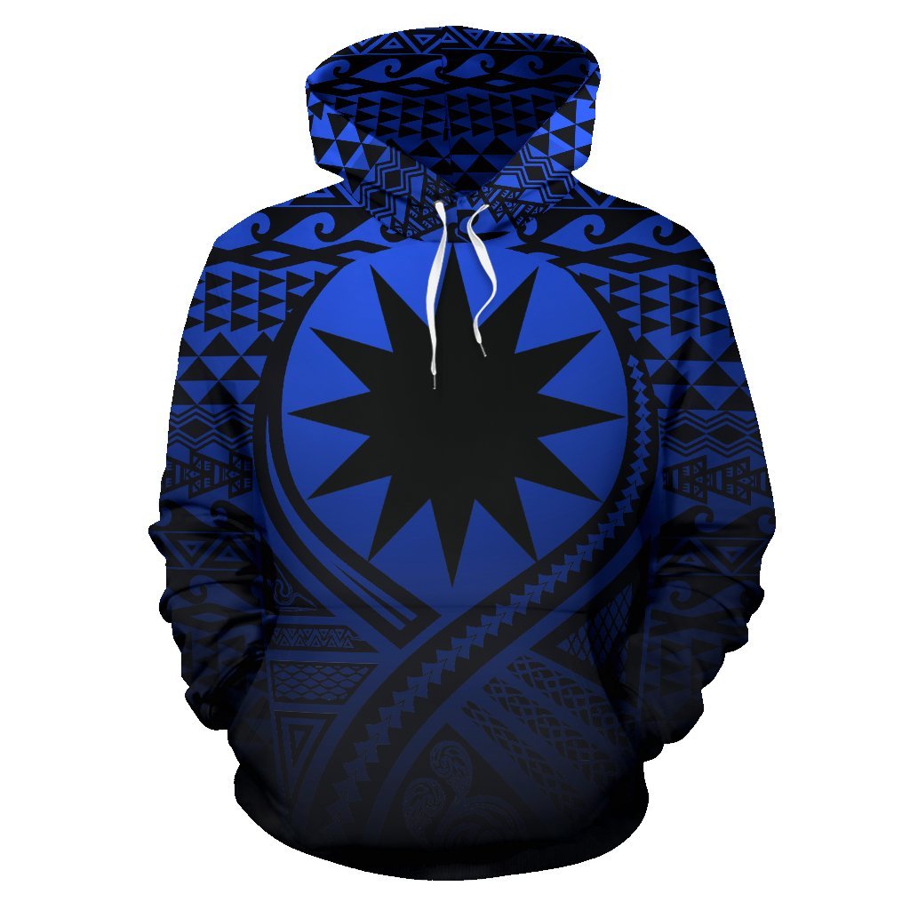 Nauru All Over Hoodie Lift up Blue - Polynesian Pride