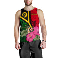 Vanuatu Men's Tank Top - Vanuatu Flag with Hibiscus - Polynesian Pride