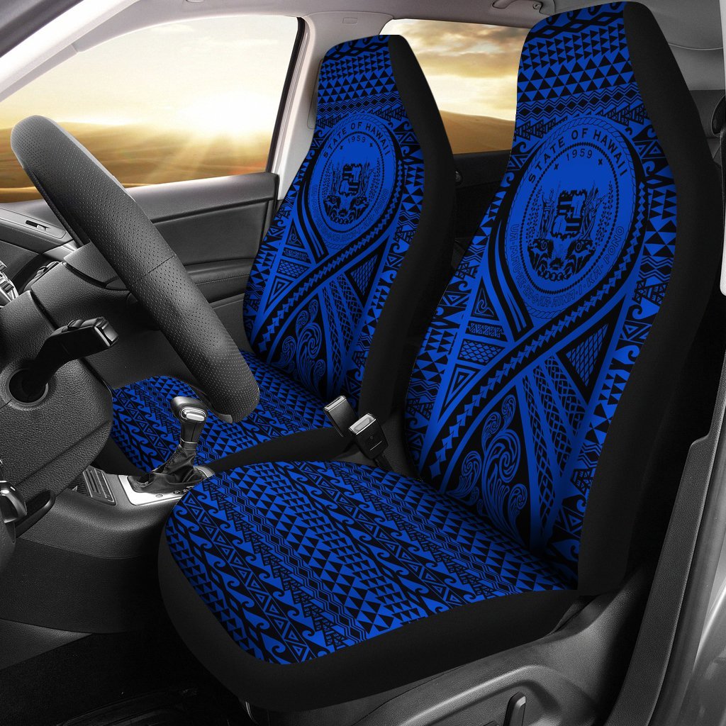 Hawaii Car Seat Covers - Hawaii Seal Blue Universal Fit Blue - Polynesian Pride