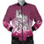 Maori Manaia The Blue Sea Men's Bomber Jacket, Pink Pink - Polynesian Pride