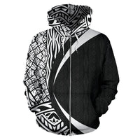 Polynesian Basic White Zip up Hoodie Circle Style - Polynesian Pride
