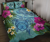 Kanaka Maoli (Hawaiian) Quilt Bed Set - Polynesian Turtle Hibiscus And Plumeria - Polynesian Pride