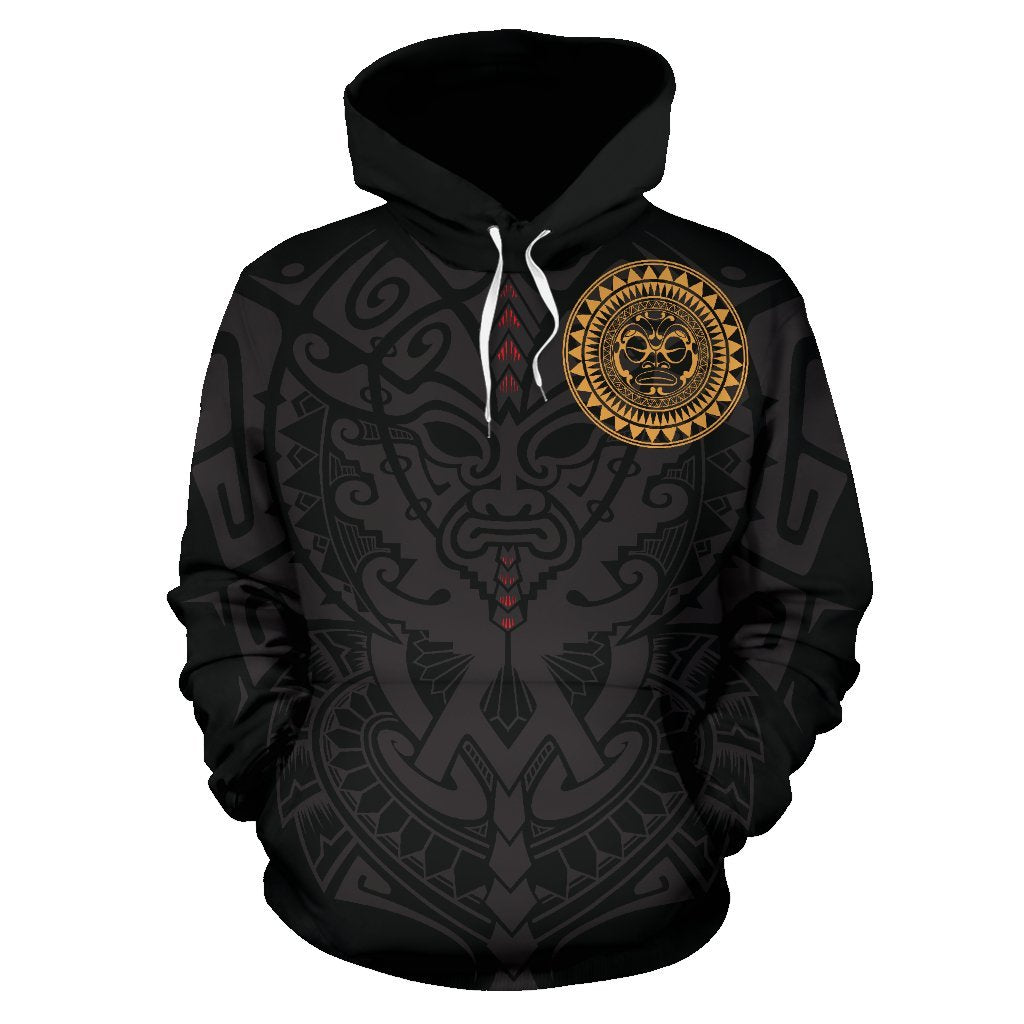 Polynesian All Over Hoodie Polynesian Face Tattoo 6 - Polynesian Pride