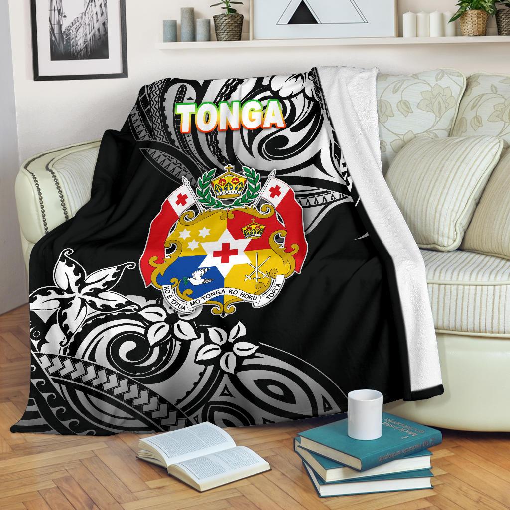 Mate Ma'a Tonga Rugby Premium Blanket Polynesian Unique Vibes - Black White - Polynesian Pride