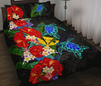 Kanaka Maoli (Hawaiian) Quilt Bed Set - Polynesian Hibiscus Turtle Palm Leaves - Polynesian Pride