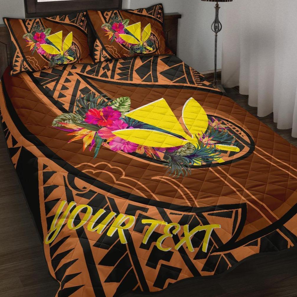 Hawaii Kanaka Maoli Personalised Quilt Bed Set - Polynesian Hook And Hibiscus Art - Polynesian Pride