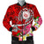 Hawaii Polynesian Men's Bomber Jacket - Hawaii Seal With Turtle Plumeria (Red) Red - Polynesian Pride