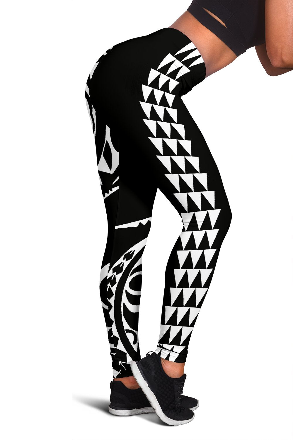 White Polynesian Tribal Women's Leggings White - Polynesian Pride