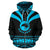 Maori Aotearoa Silver Fern Zip up Hoodie Blue Medal Version - Polynesian Pride