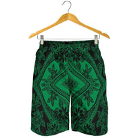 Polynesian Plumeria Mix Green Black Men's Short - Polynesian Pride