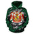 Polynesian Royal Coat of Arms Kanaka Map Hawaii Custom Hoodie Green - Polynesian Pride