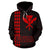 Polynesian Kakau Kanaka Map of Hawaii Hoodie Red - Polynesian Pride