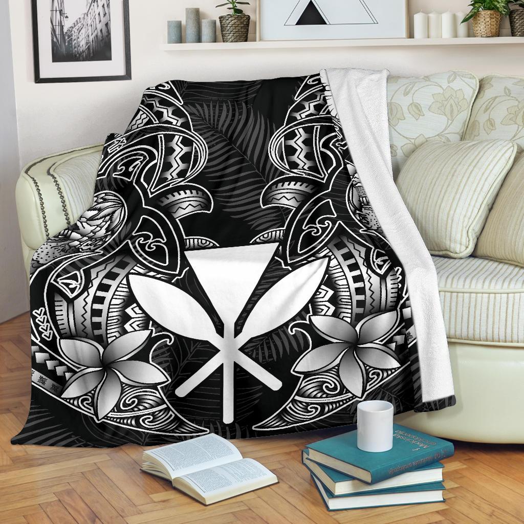 Polynesian Hawaii (Kanaka Maoli) Premium Blanket - White Turtle Homeland White - Polynesian Pride