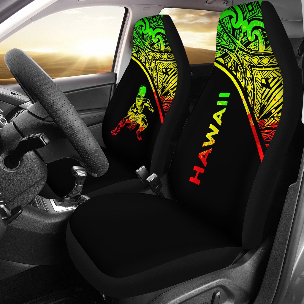 Hawaii Car Seat Covers - Polynesian Warriors Tattoo Reggae Curve Universal Fit Reggae - Polynesian Pride