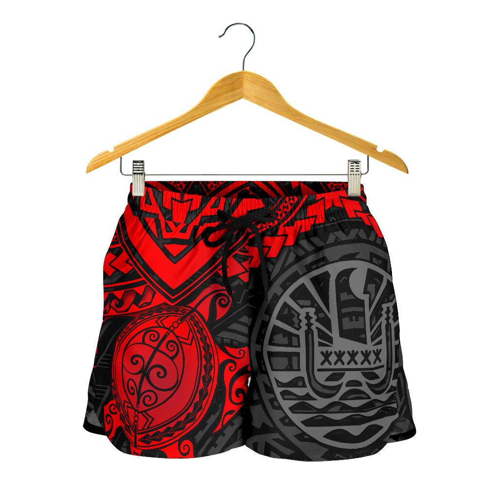 Tahiti Polynesian Women's Shorts - Red Turtle - Polynesian Pride