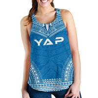 Yap Women's Racerback Tank - Polynesian Chief Flag Version Blue - Polynesian Pride