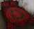 Hawaiian Kakau Honu Arc Red Polynesian Quilt Bed Set - Polynesian Pride