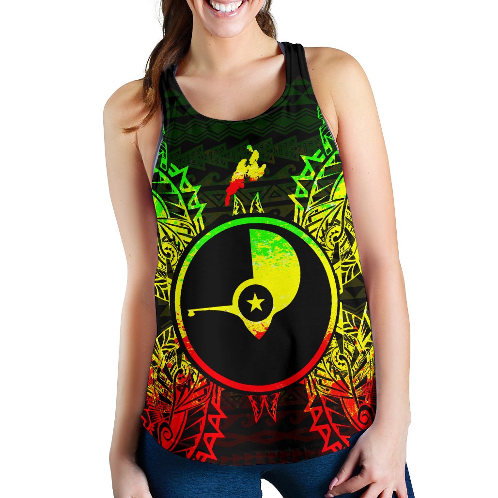 Yap Polynesian Women Tank Top Map Reggae Reggae - Polynesian Pride
