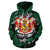 Polynesian Royal Coat of Arms Kanaka Map Hawaii Custom Zip Hoodie Green - Polynesian Pride